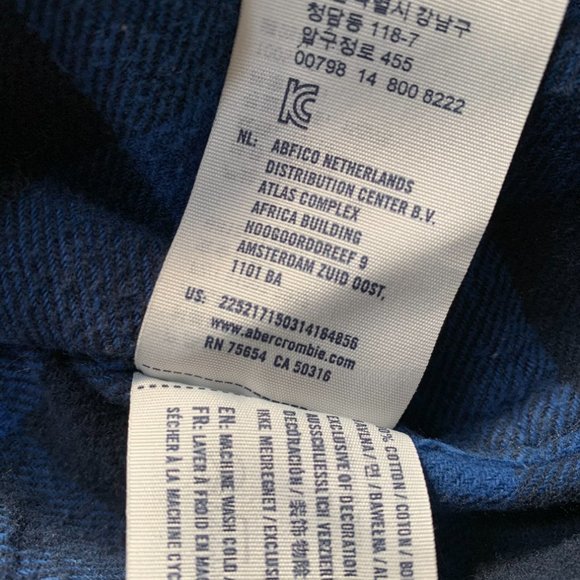 🇺🇸 ABERCROMBIE KIDS flannel buffalo shirt 13/14 - Picture 6 of 15